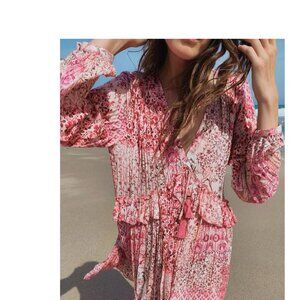 Zara  Patchwork Print mini Dress with Tassels